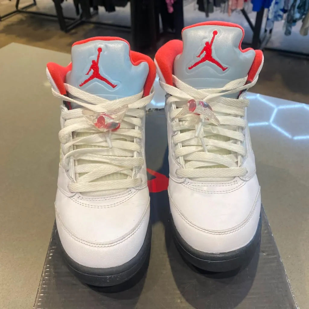 Jordan 5 Retro Fire Red Silver Tongue (2020) (GS) Size 6Y 440888-102 - Pre-Owned