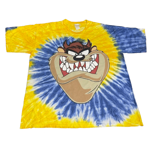 Vintage 1997 Taz Looney Tunes Tie-Dye T-Shirt - Used