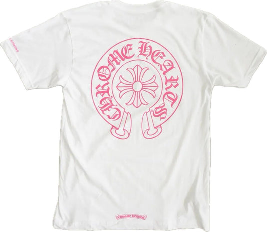 Chrome Hearts Horseshoe Logo Pocket T-Shirt White/Pink