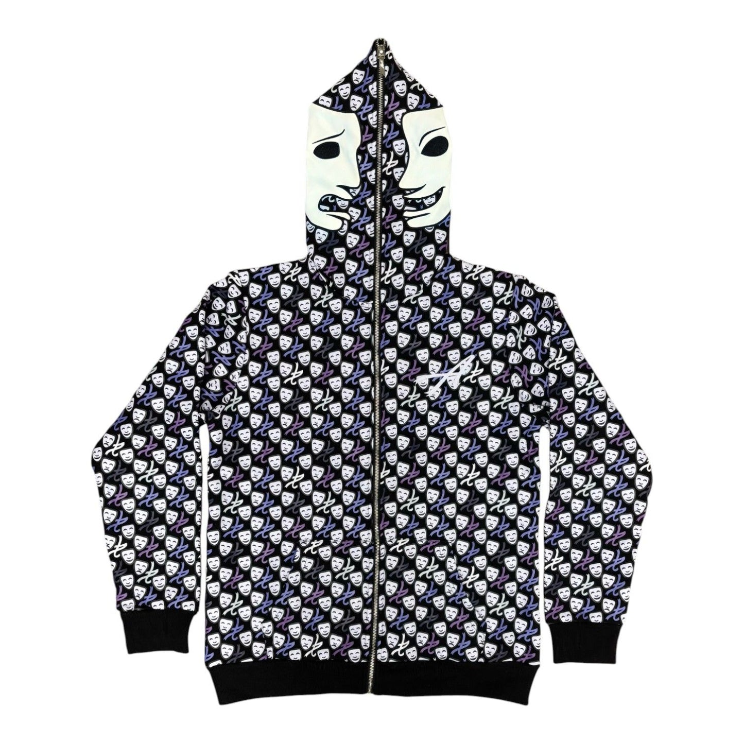 Asaali Laugh Now Cry Later Gradient Full Zip Up Hoodie Purple