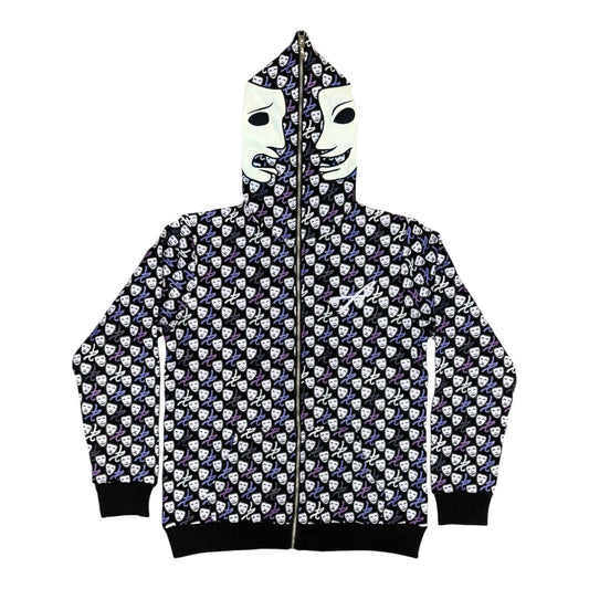 Asaali Laugh Now Cry Later Gradient Full Zip Up Hoodie Purple