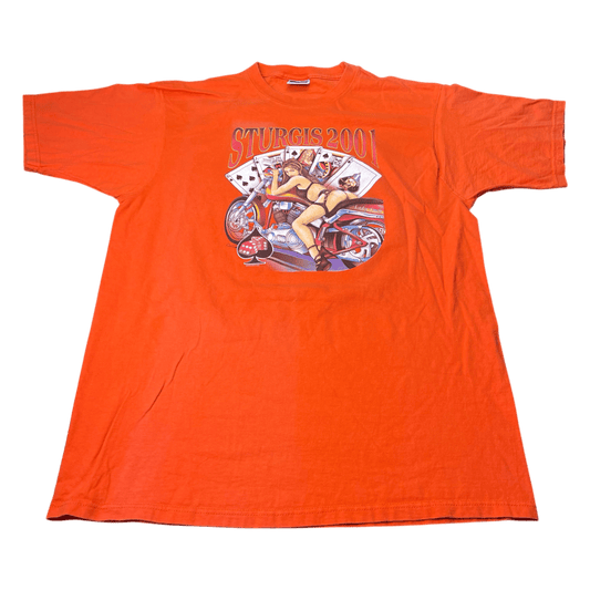 Vintage 2001 Sturgis Biker Pin-Up T-Shirt - Used/Worn