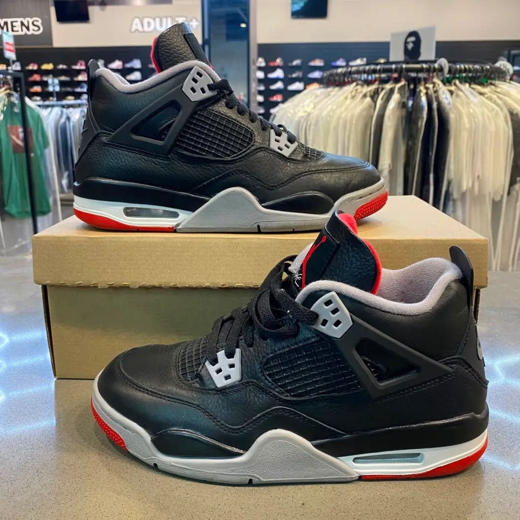 Jordan 4 Retro Bred Reimagined (GS) Size 7Y FQ8213-006 - Pre-Owned (Replacement Box)