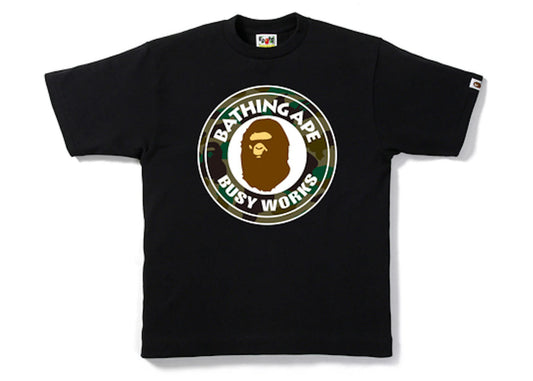 BAPE 1st Camo Busy Works Tee Black/Green