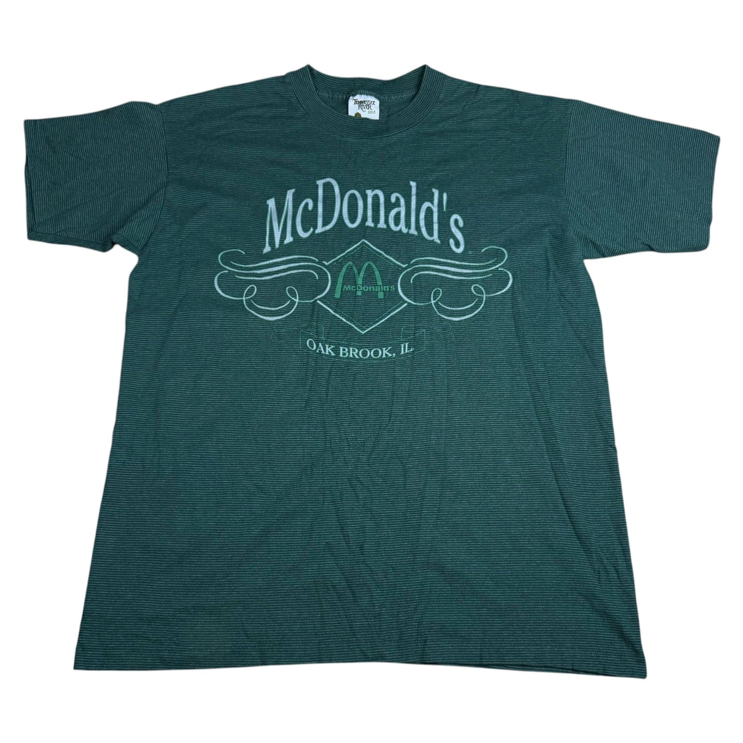 Vintage McDonald's Green Logo Promo Striped T-Shirt - Used/Worn
