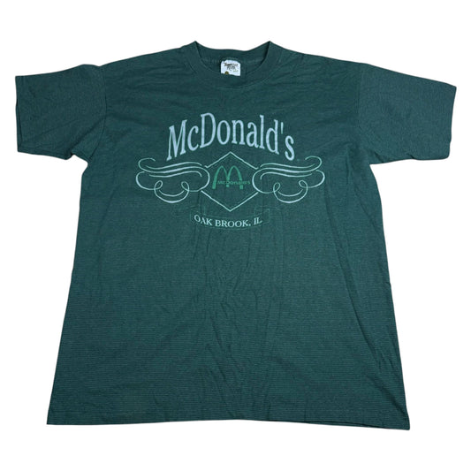 Vintage McDonald's Green Logo Promo Striped T-Shirt - Used/Worn