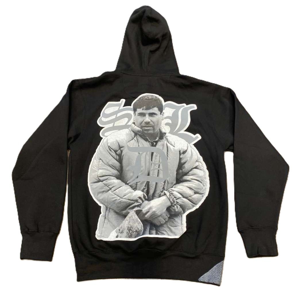 SDL Benjamin Photo Chapo Rhinestone Zip Up Hoodie Black