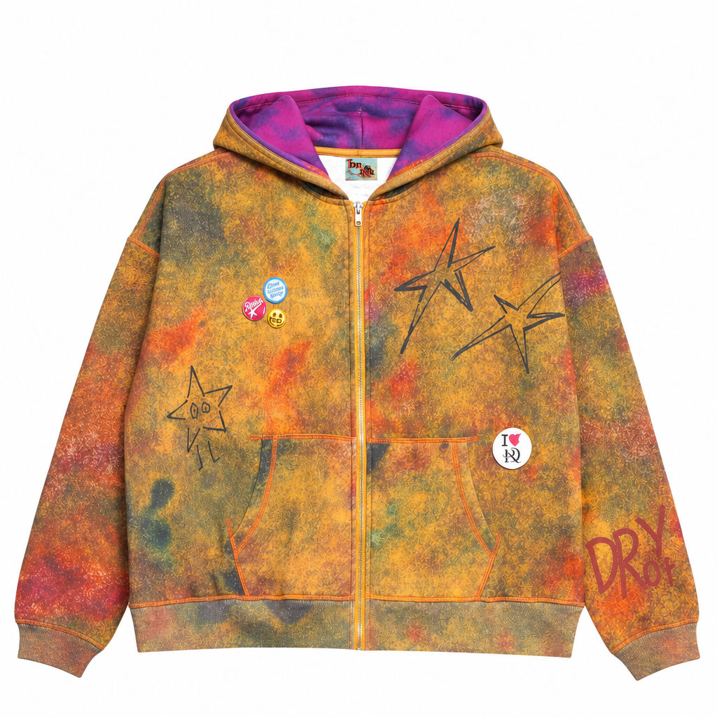 Dry Rot Acid Dust Zip Up Hoodie