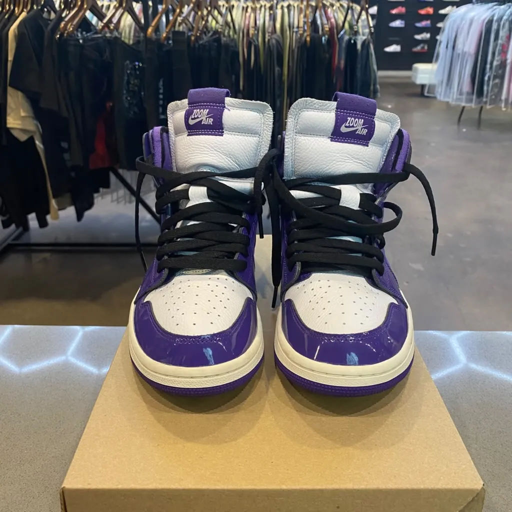 Jordan 1 High Zoom Air CMFT Purple Patent (Women's) Size 8.5W CT0979-505 - Pre-Owned (Replacement Box)