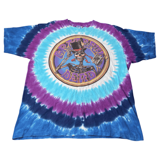 Vintage 1999 Grateful Dead Skeleton Magician Tie-Dye T-Shirt - Used/Worn