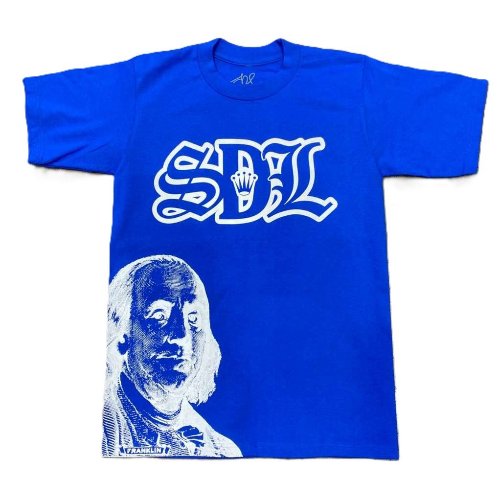 SDL Crown Logo Benjamin Tee Blue/White