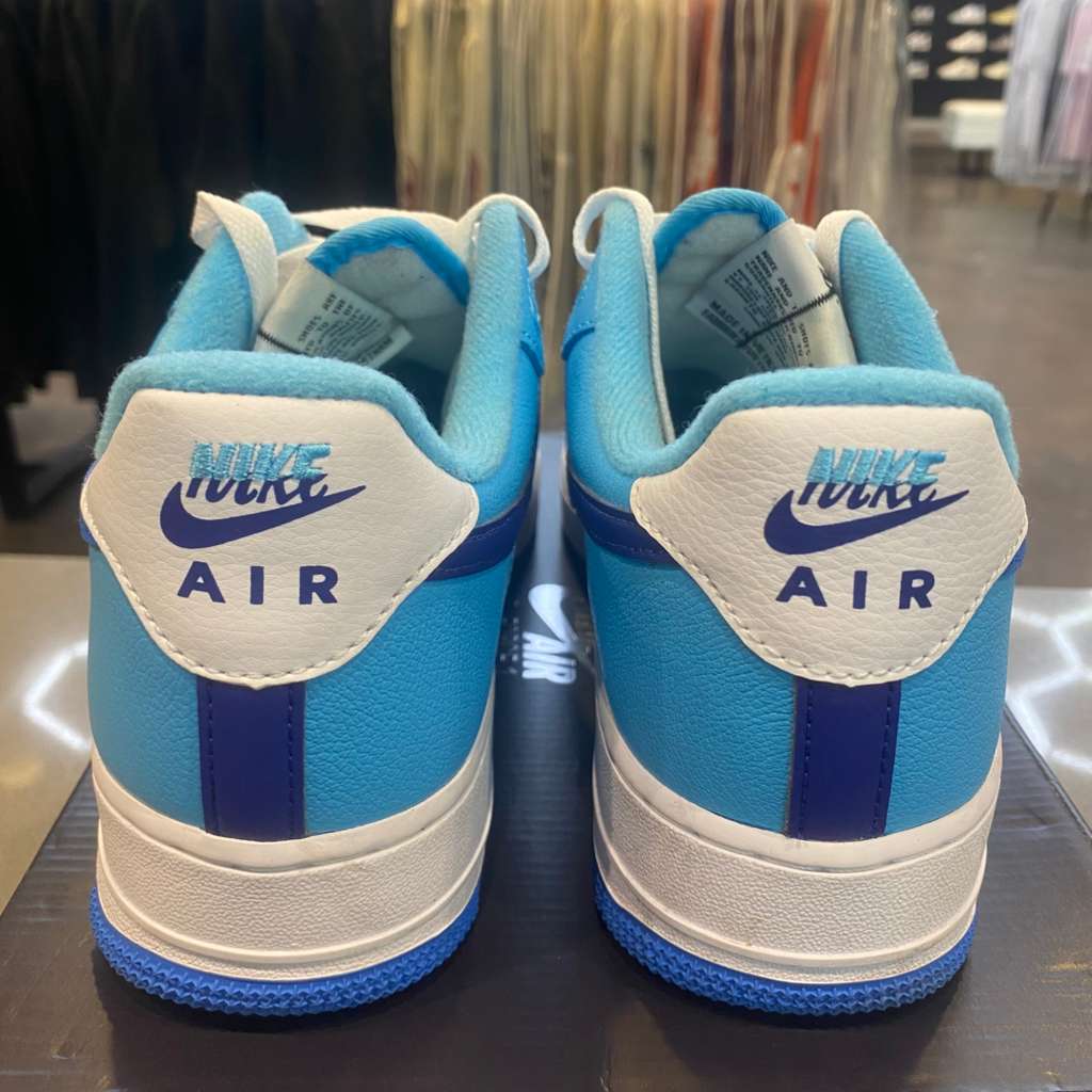 Nike Air Force 1 Low '07 LV8 Split Light Photo Blue Deep Royal Size 9.5 DZ2522-100 - Pre-Owned