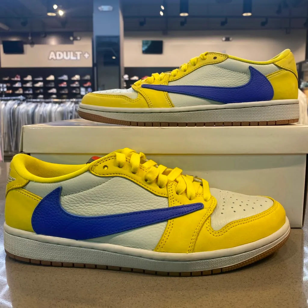 Jordan 1 Retro Low OG SP Travis Scott Canary (Women's) Size 9.5W DZ4137-700 - Pre-Owned