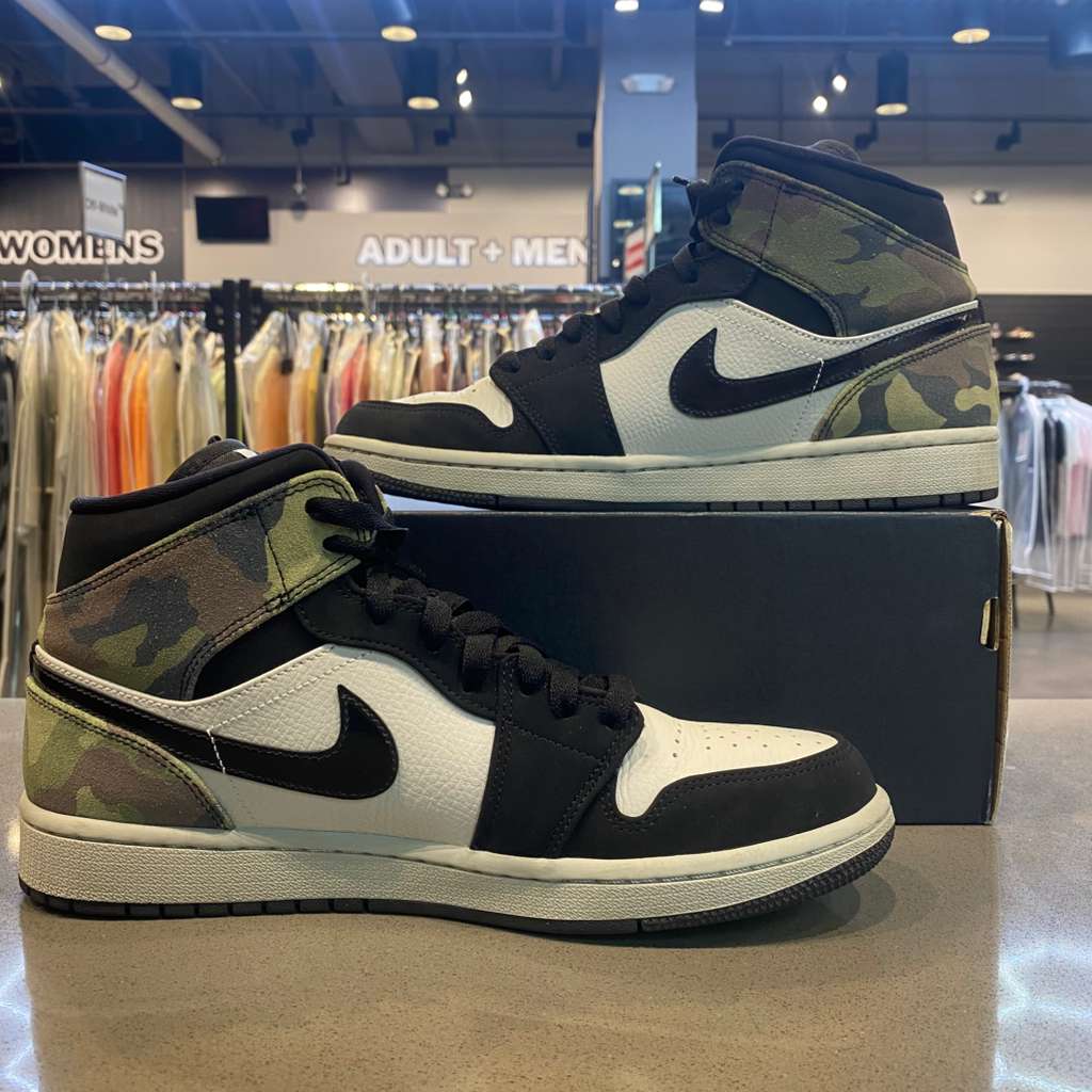 Jordan 1 Mid Camo (2020) Size 9.5 CW5490-001 - Pre-Owned