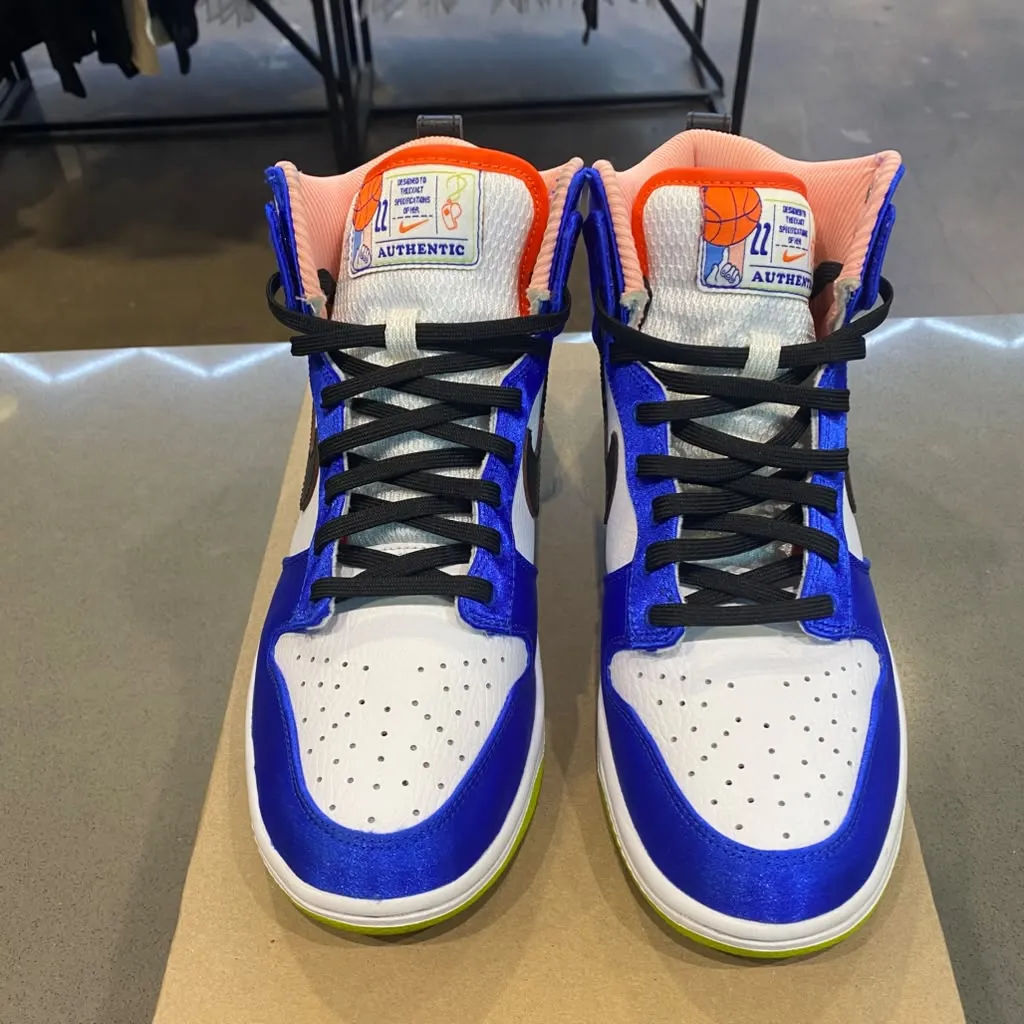 Nike Dunk High Blue Satin (Women's) Size 10W DV2185-100 - Pre-Owned (Replacement Box)