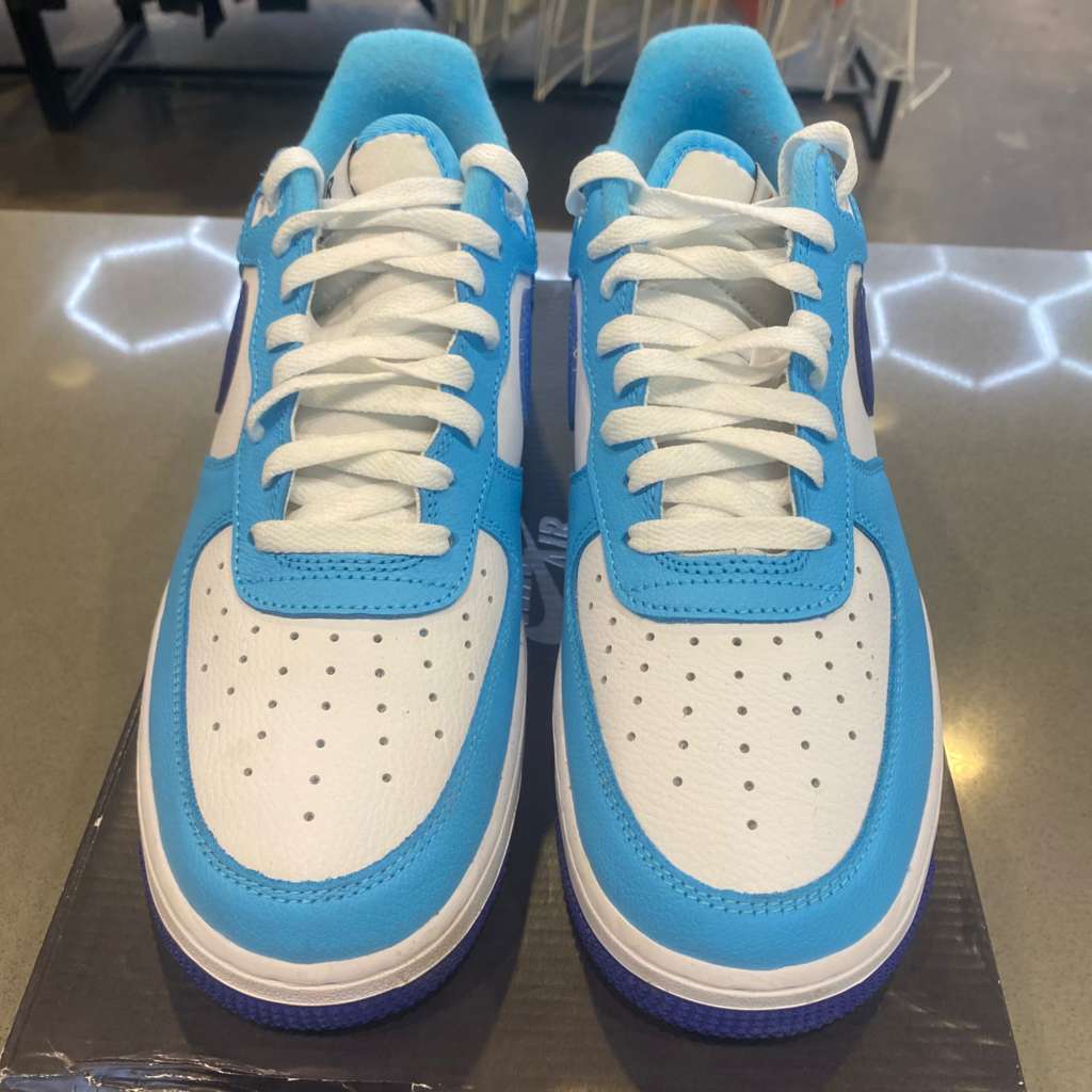 Nike Air Force 1 Low '07 LV8 Split Light Photo Blue Deep Royal Size 9.5 DZ2522-100 - Pre-Owned