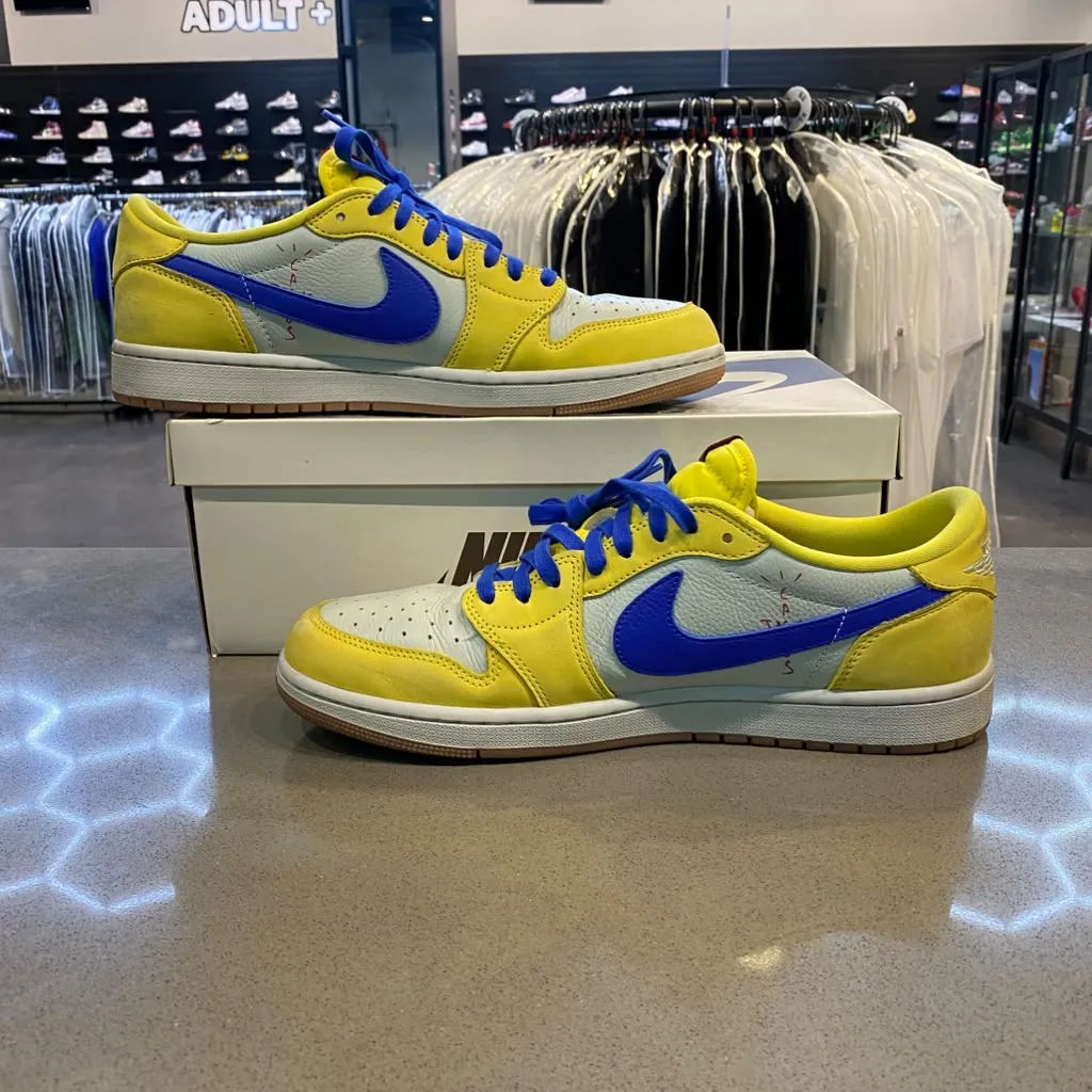 Jordan 1 Retro Low OG SP Travis Scott Canary (Women's) Size 13W DZ4137-700 - Pre-Owned