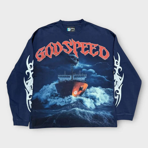 Godspeed Sea Sick L/S Tee Navy