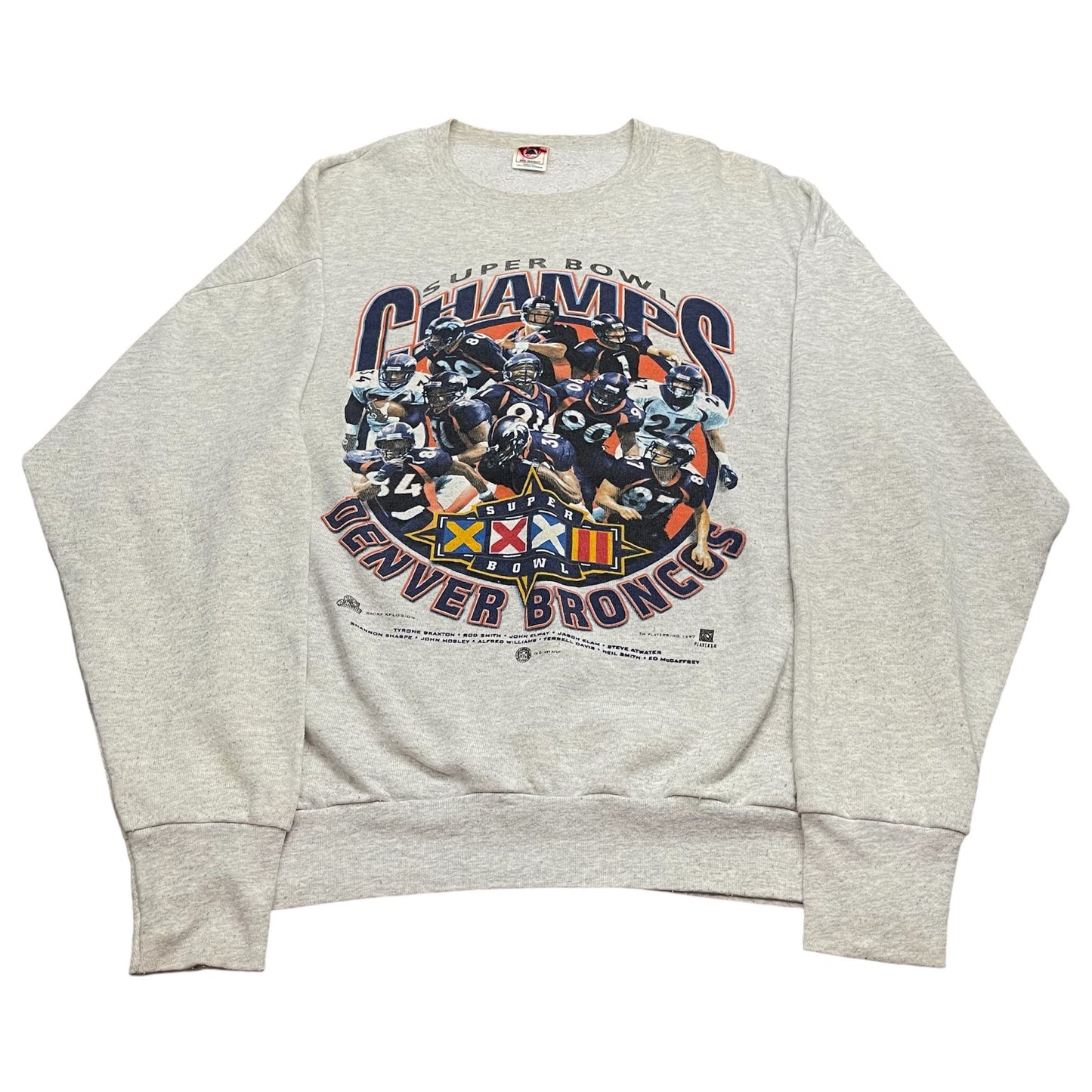 Vintage 1997 NFL Denver Broncos Super Bowl Champs Crew Neck Sweatshirt - Used/Worn
