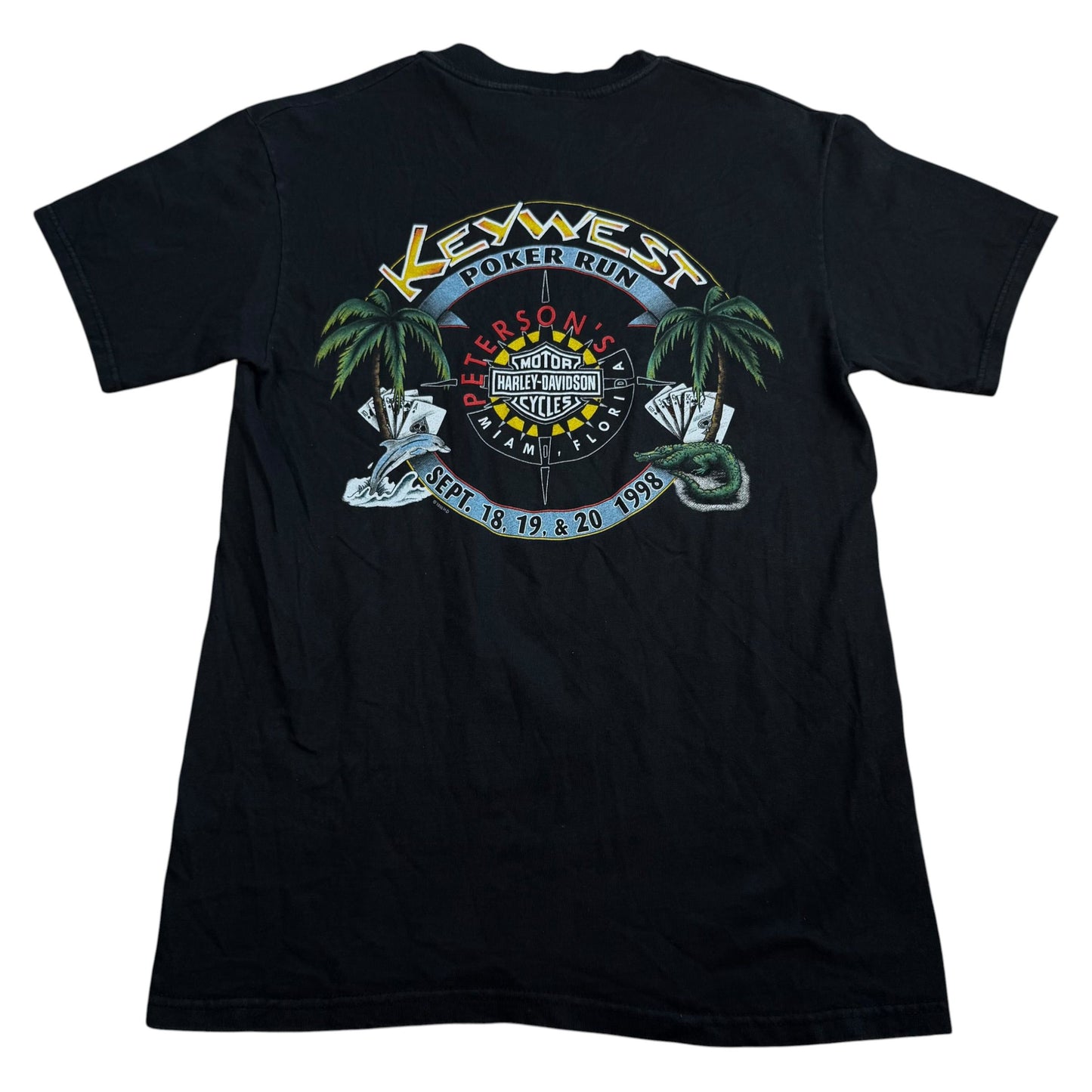 Vintage 1998 Harley-Davidson Key West Poker Run Single-Stitch T-Shirt - Used/Worn