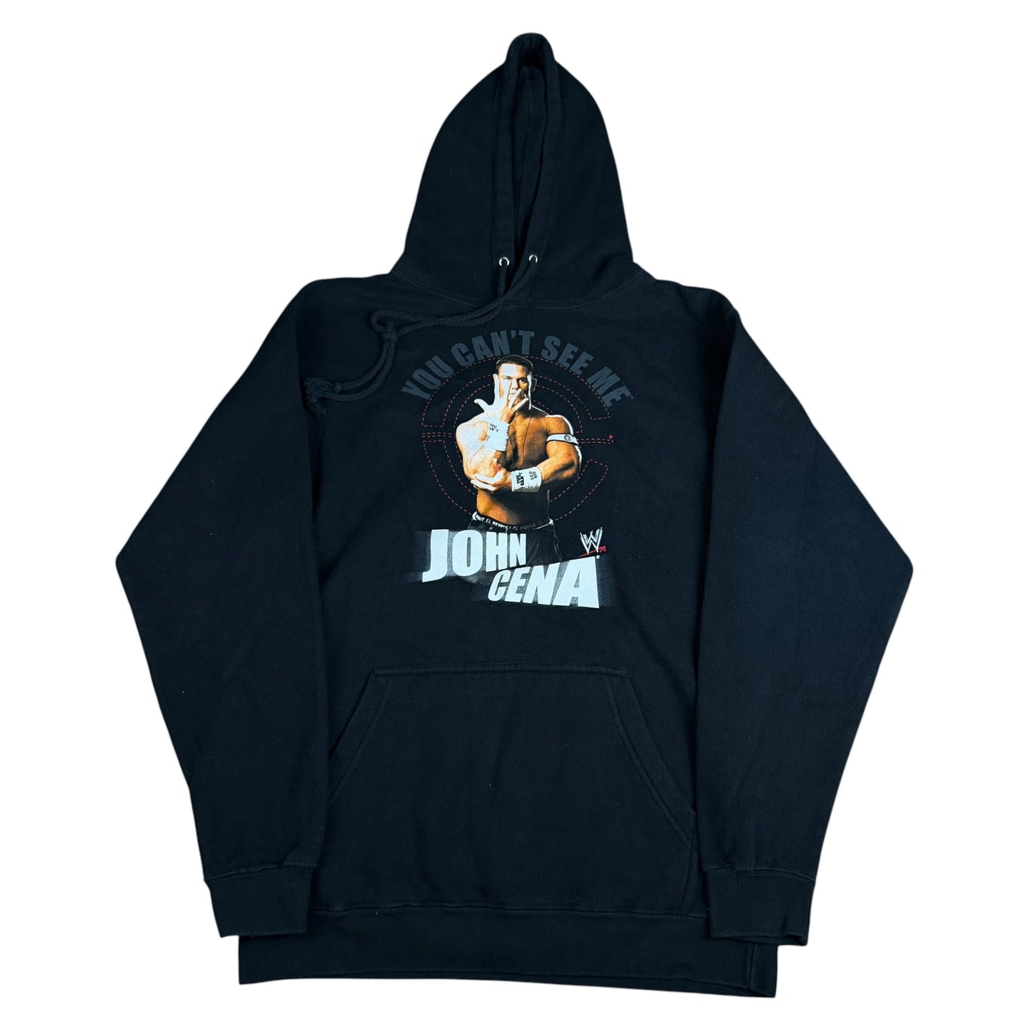 Vintage WWE John Cena You Can't See Me Black Hoodie - Used/Worn