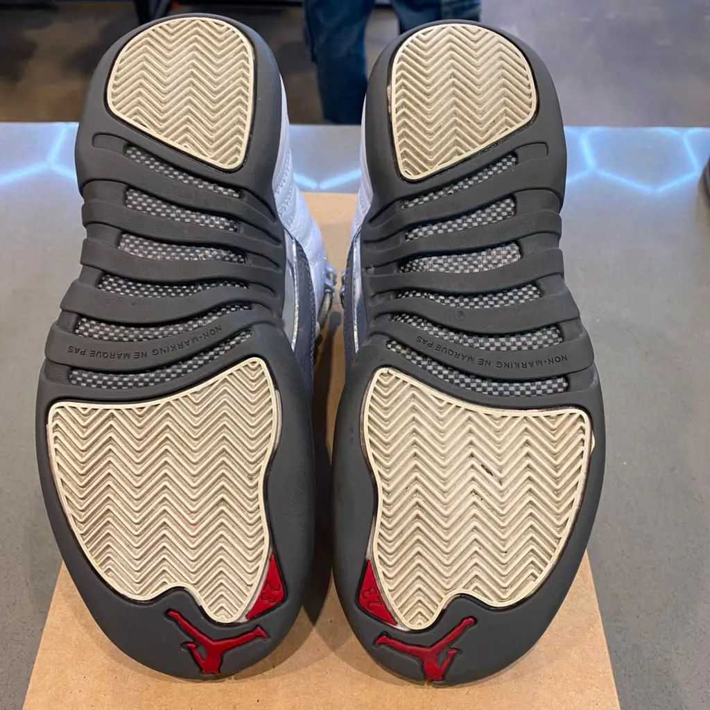 Jordan 12 Retro White Dark Grey (GS) Size 6Y 153265-160 - Pre-Owned (Replacement Box)