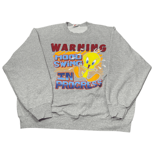 Vintage Tweety Bird "Mood Swing In Progress" Crewneck Sweatshirt - Used