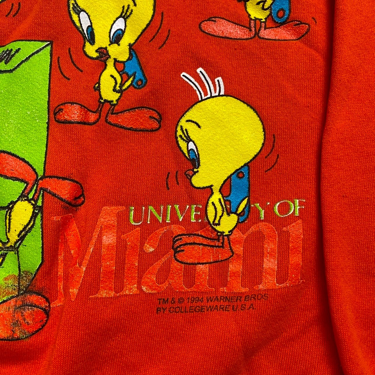 Vintage 1994 University of Miami Looney Tunes Sweatshirt - Used