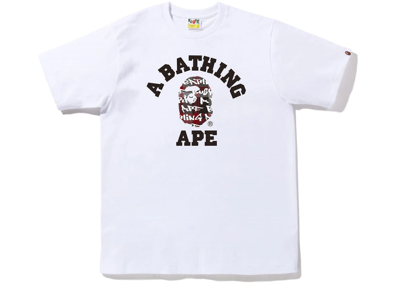 BAPE Graffiti Check College Tee White Black