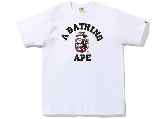 BAPE Graffiti Check College Tee White Black