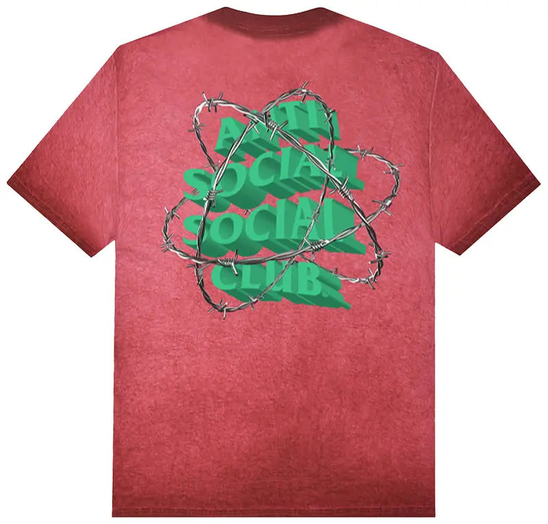 Anti Social Social Club New And Gone Tee Red Mineral Wash