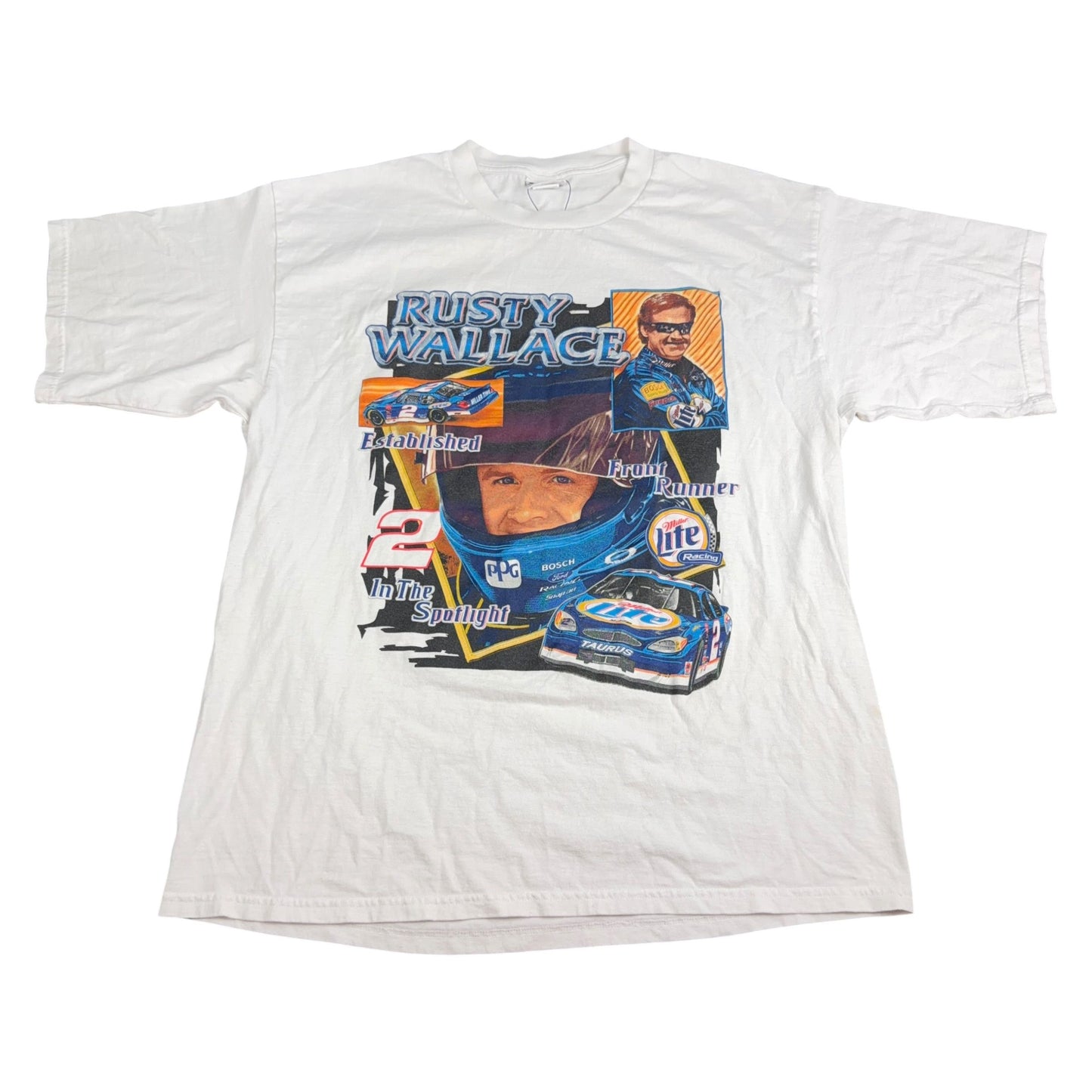 Vintage NASCAR Rusty Wallace #2 Miller Lite Racing T-Shirt - Used/Worn