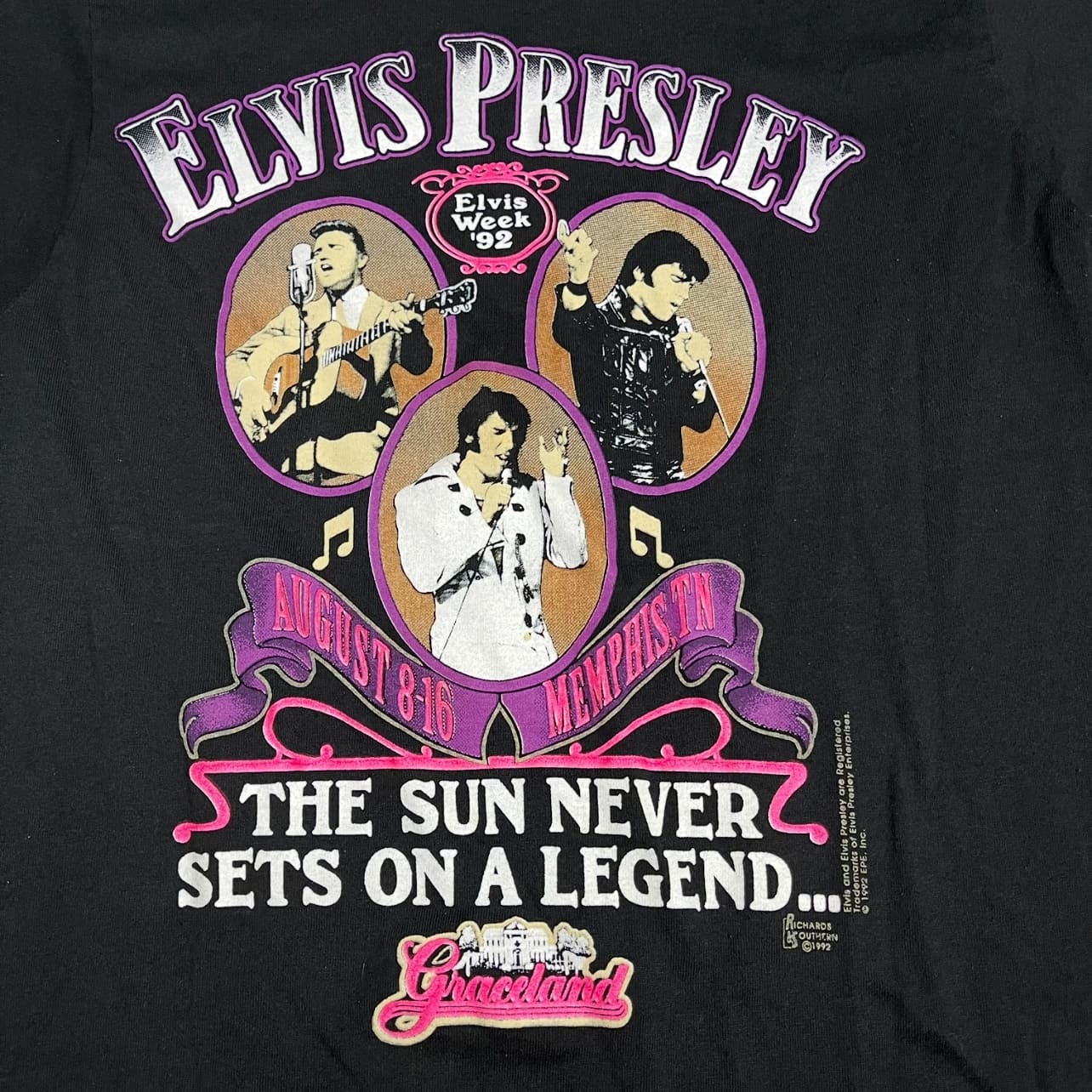 Vintage 1992 Elvis Presley Portrait T-Shirt - Used