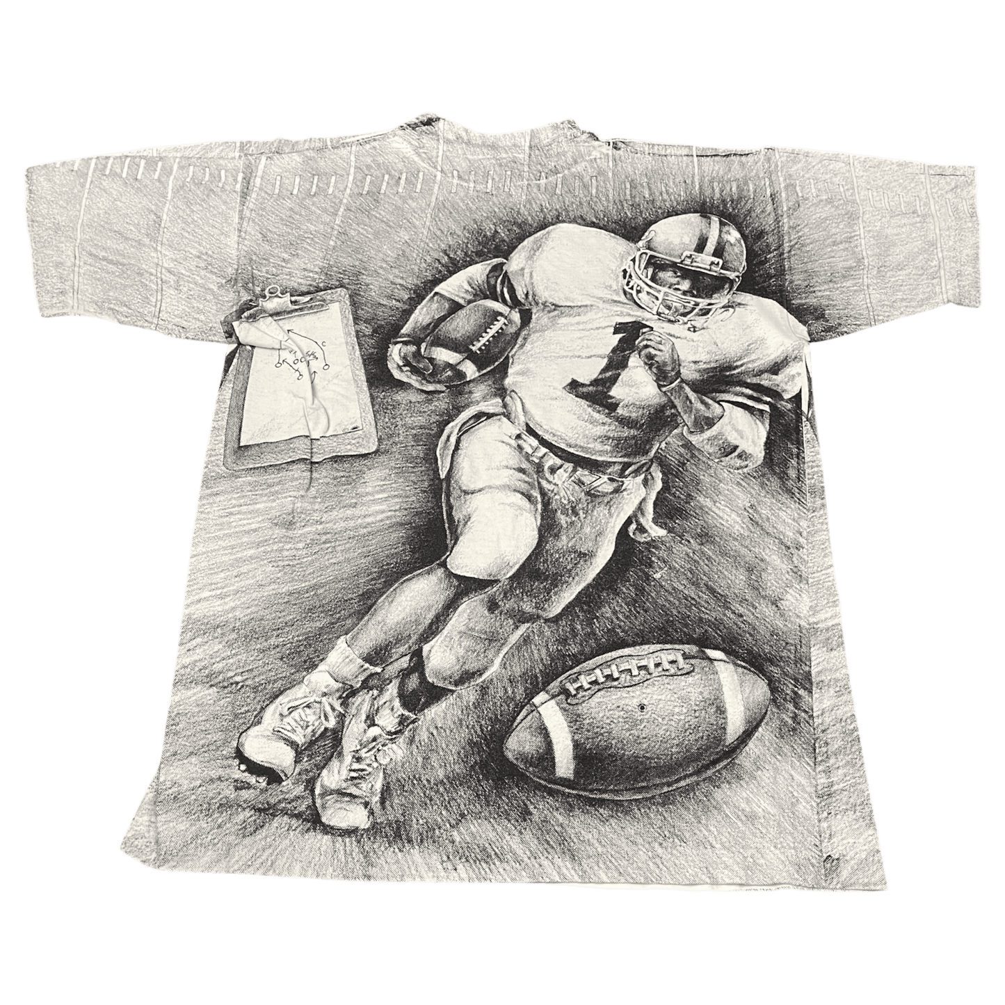 Vintage 1990s Football AOP T-Shirt - Used