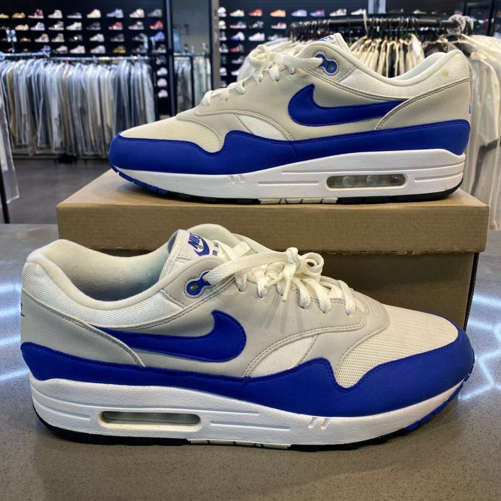 Nike Air Max 1 Anniversary Royal (2017 Restock) Size 13 908375-102 - Pre-Owned (Replacement Box)