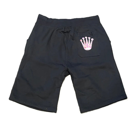 SDL Basic Logo Crown Sweatshorts Black/Pink Camo