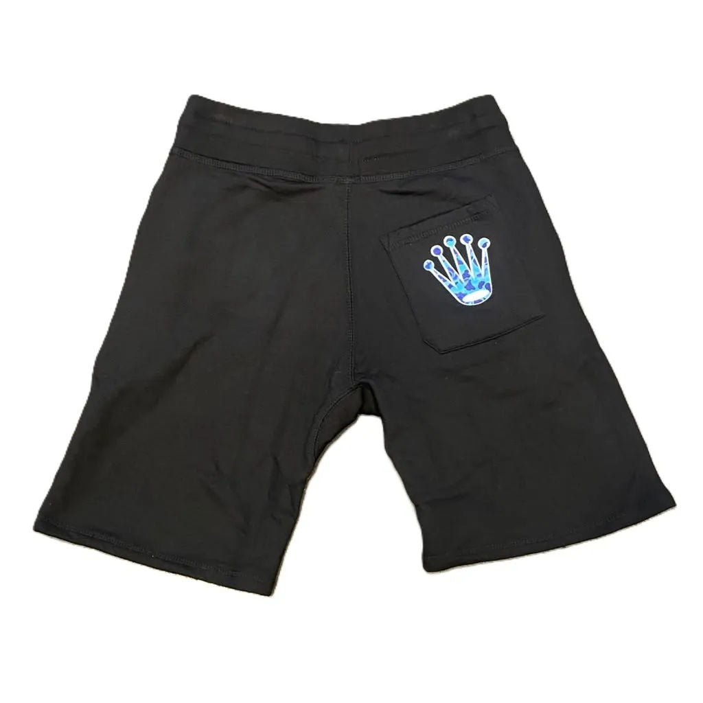 SDL Basic Logo Crown Sweatshorts Black/Blue Camo