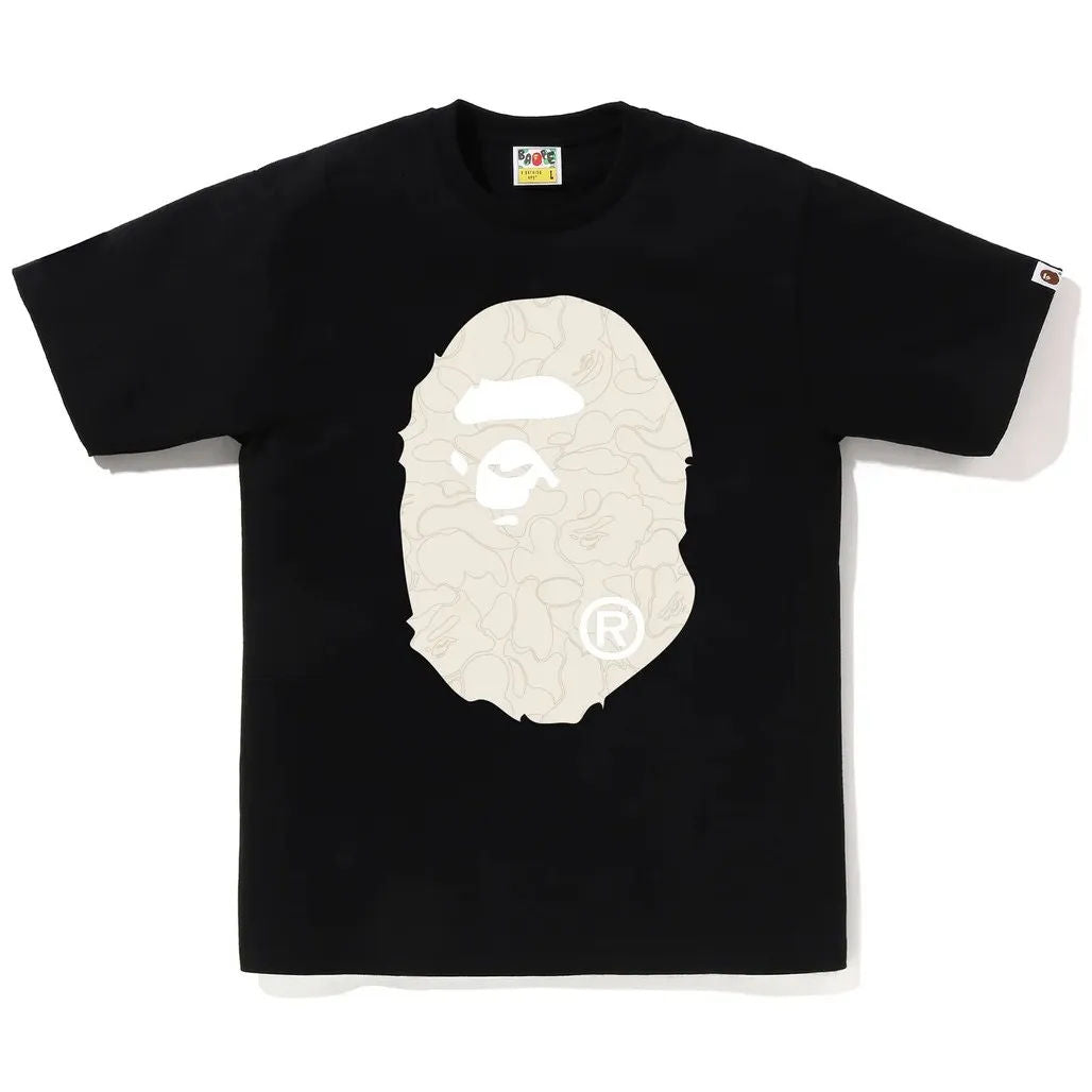 BAPE Line Camo Big Ape Head Tee Black/Beige
