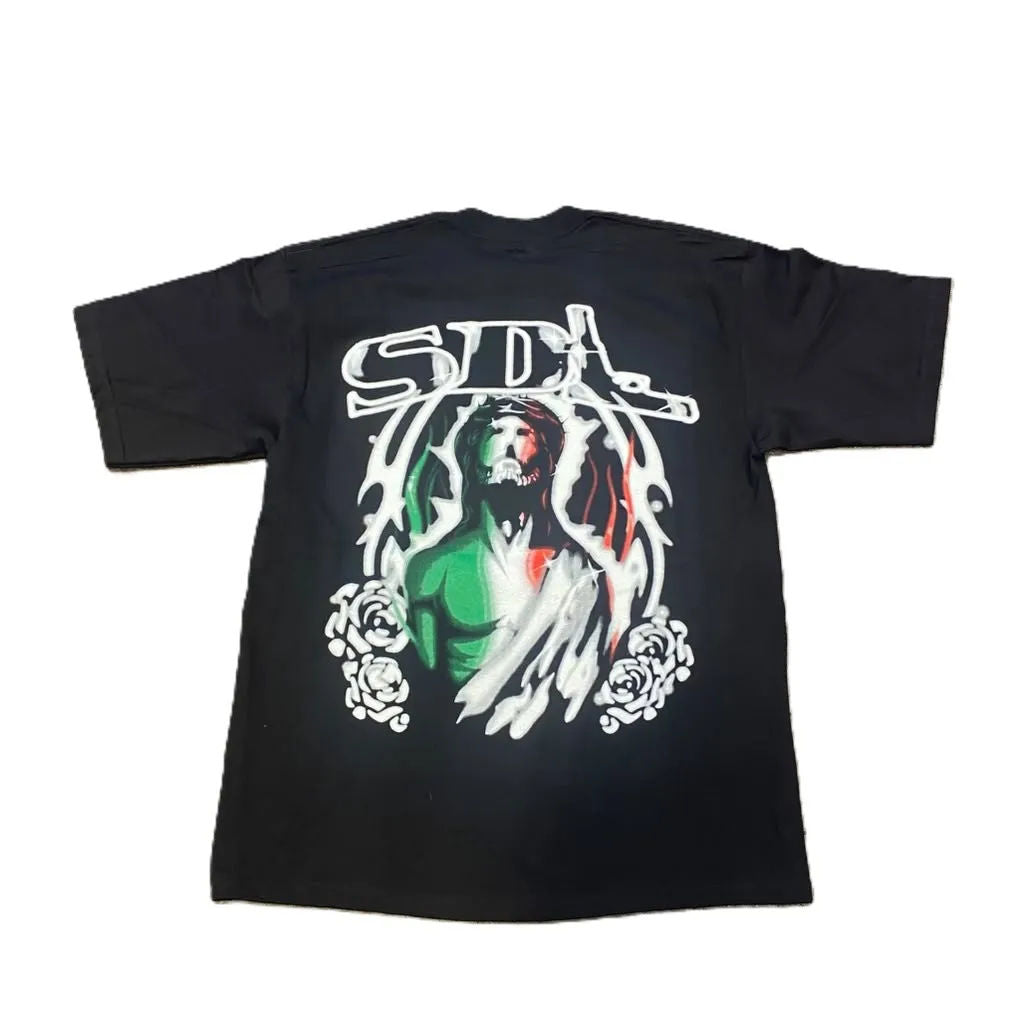 SDL Crown Script MX Rhinestone Logo Jesus Tee