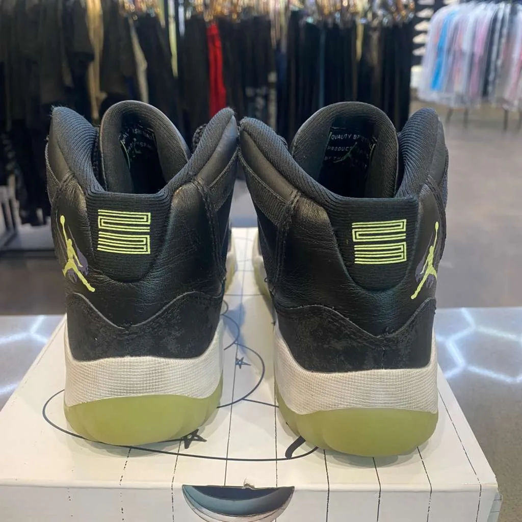 Jordan 11 Retro Black Barely Volt (PS) Size 1Y IB1379-001 - Pre-Owned