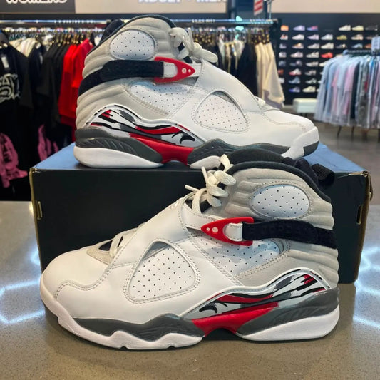 Jordan 8 Retro White True Red (2025) (GS) Size 7Y 305368-100 - Pre-Owned