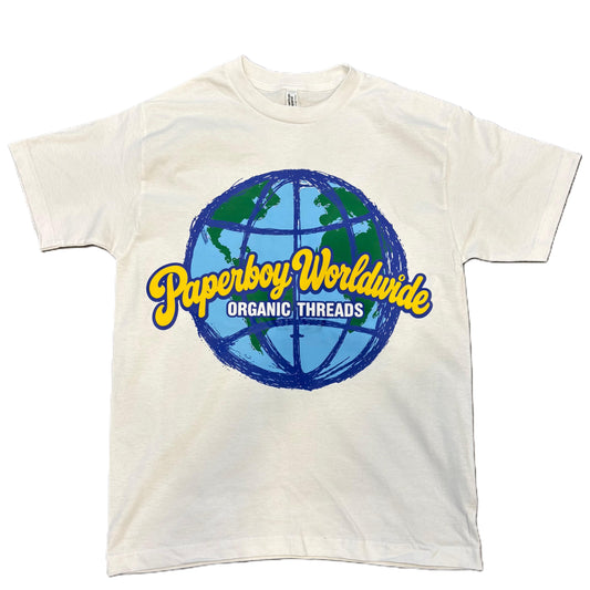 Paper Boy Worldwide Globe Tee White/Blue
