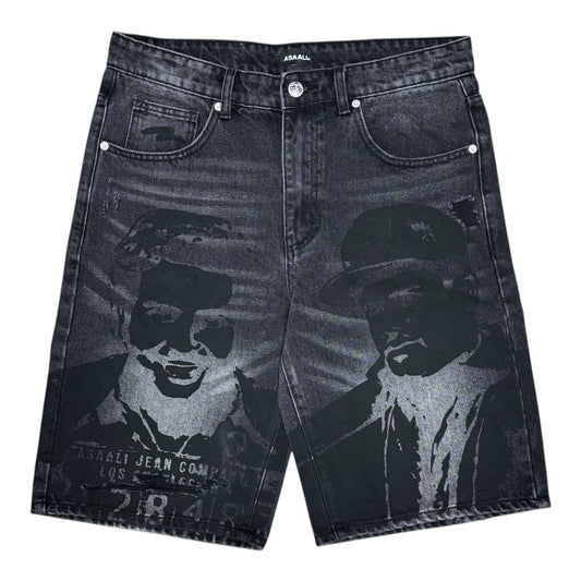 Asaali Cartel Denim Shorts Black