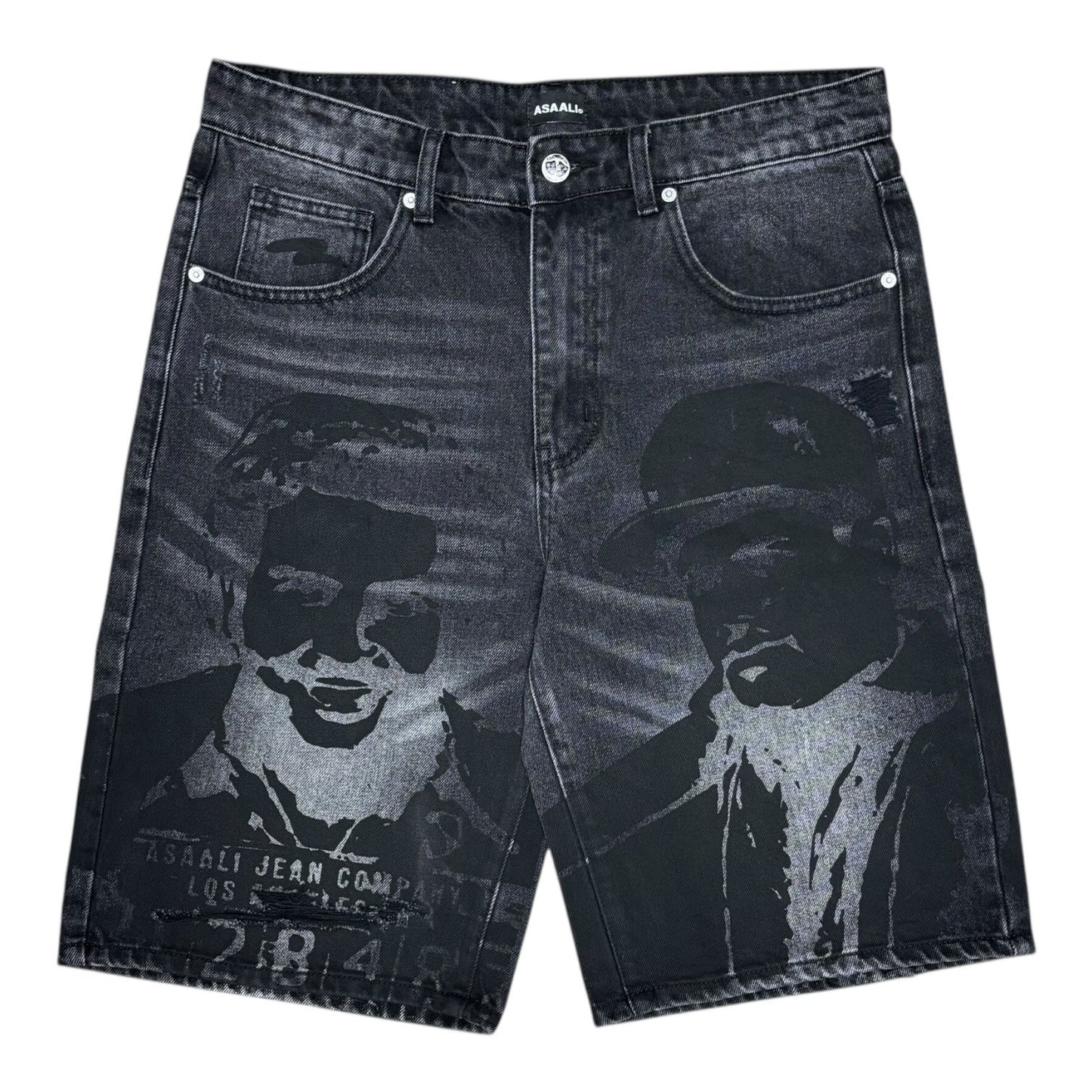 Asaali Cartel Denim Shorts Black