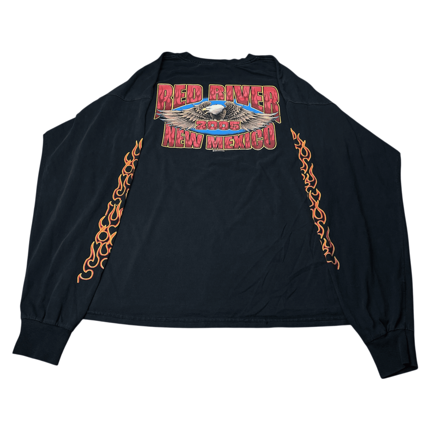 Vintage 2005 Red River New Mexico Biker Flame Long-Sleeve T-Shirt - Used/Worn