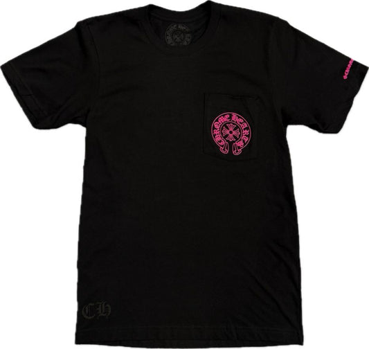 Chrome Hearts Horseshoe Logo T-Shirt Black/Pink