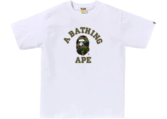 BAPE 1st Camo College Tee (SS26) White/Green