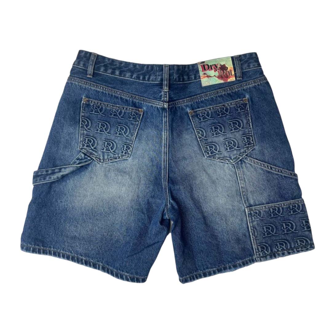 Dry Rot DR Stamped Cargo Shorts Denim