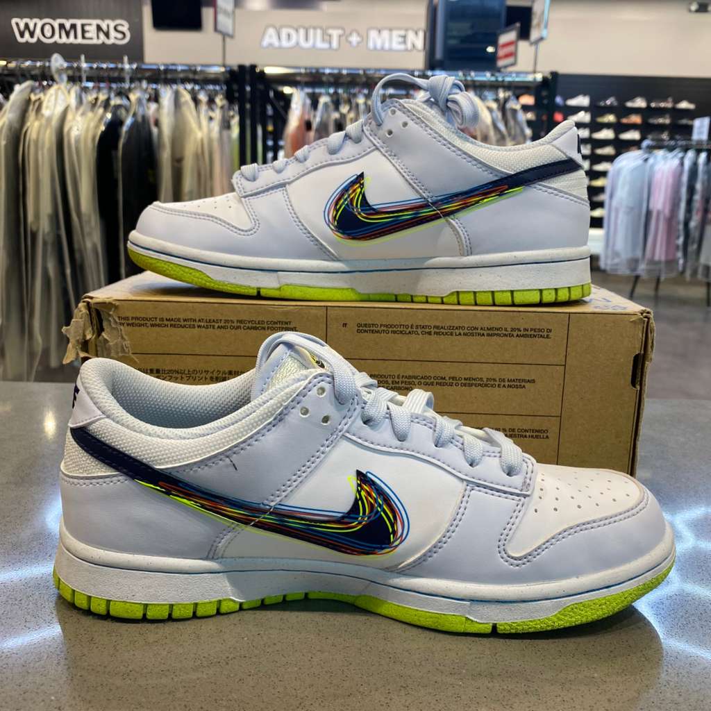 Nike Dunk Low 3D Swoosh Grey (GS) Size 7Y DV3478-100 - Pre-Owned
