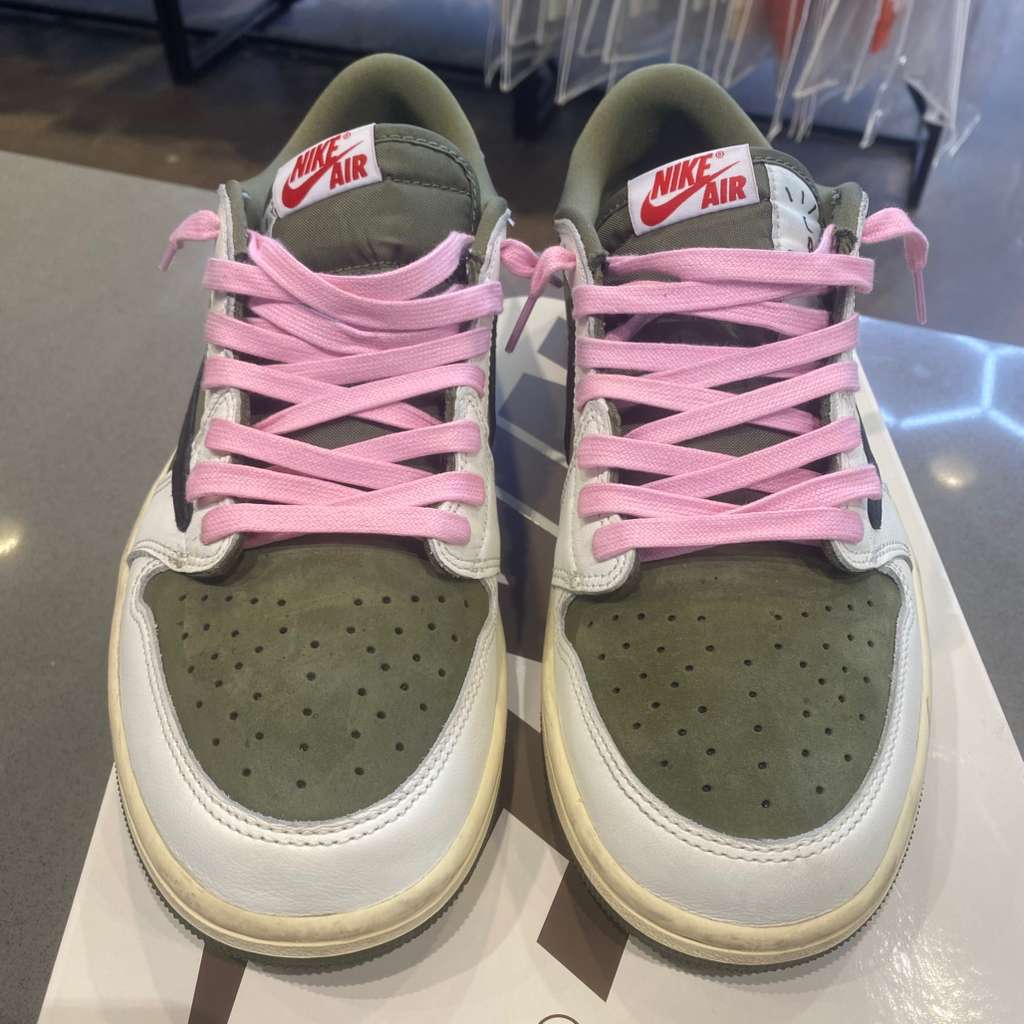 Jordan 1 Retro Low OG SP Travis Scott Medium Olive Size 9.5 DM7866-200 - Pre-Owned